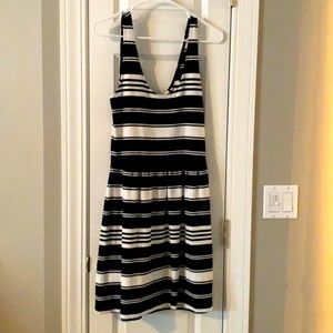 J CREW NAVY AND WHITE STRIPED DRESS SMALL